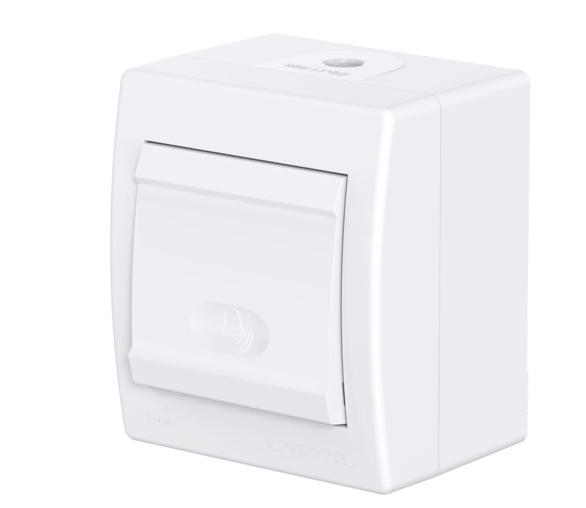 Выключатель одноклавишный CADUCEUS ALING POWER для открытой проводки, с символом "Звонок", 10А, 250В~