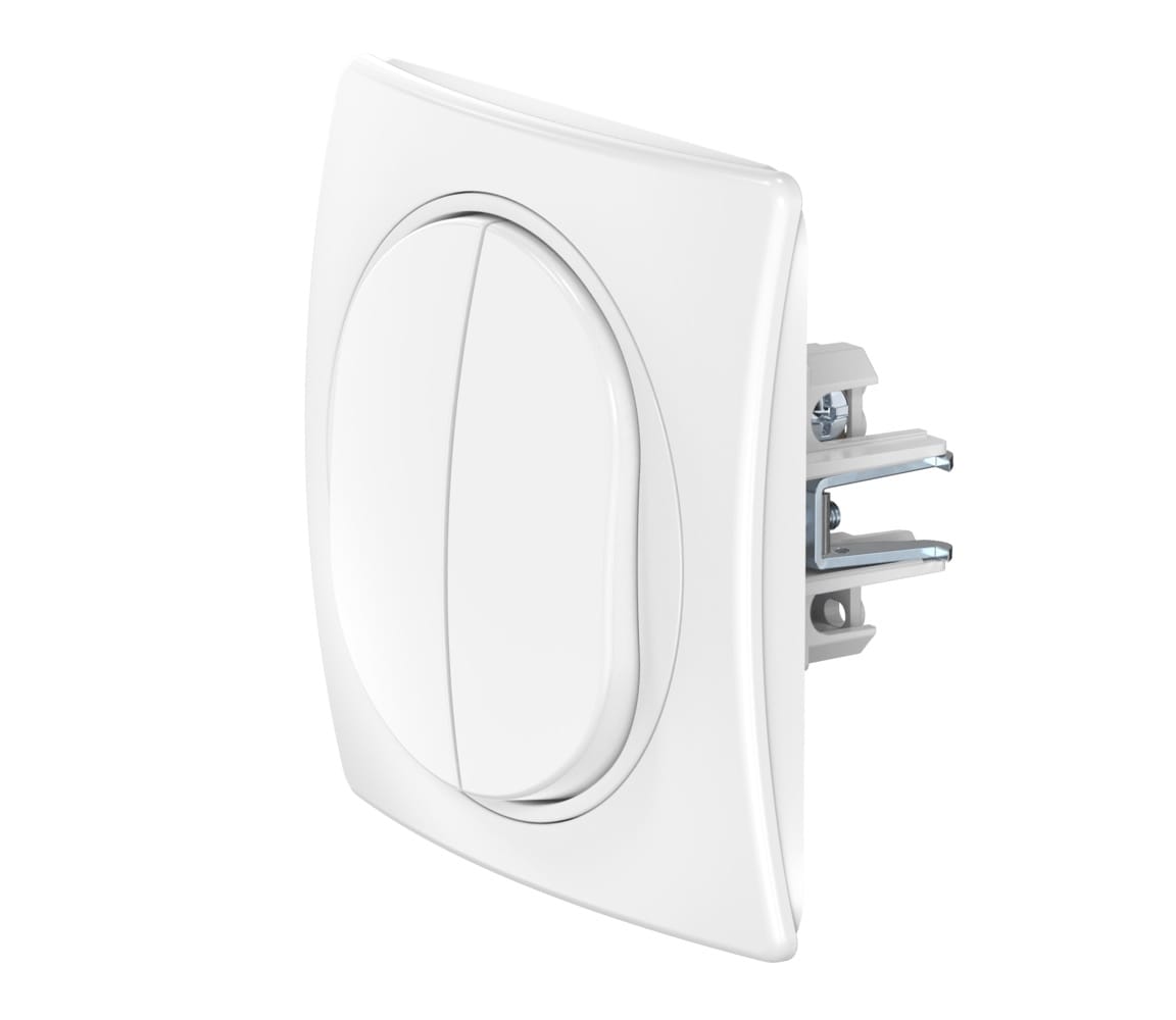 Выключатель скрытой установки CADUCEUS ALING EON двухклавишный, 10АХ, 250В~