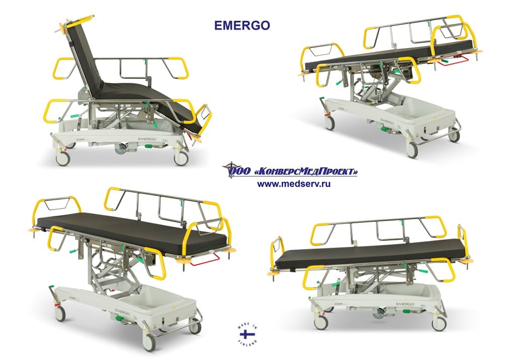 Каталка медицинская для перевозки пациентов серии Emergo производства Lojer (ранее – Merivaara), Финляндия — фото 11