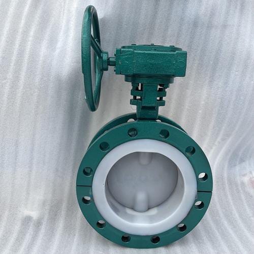 Затвор дисковый поворотный химический футерованный фторопластом Ру16 Ду200