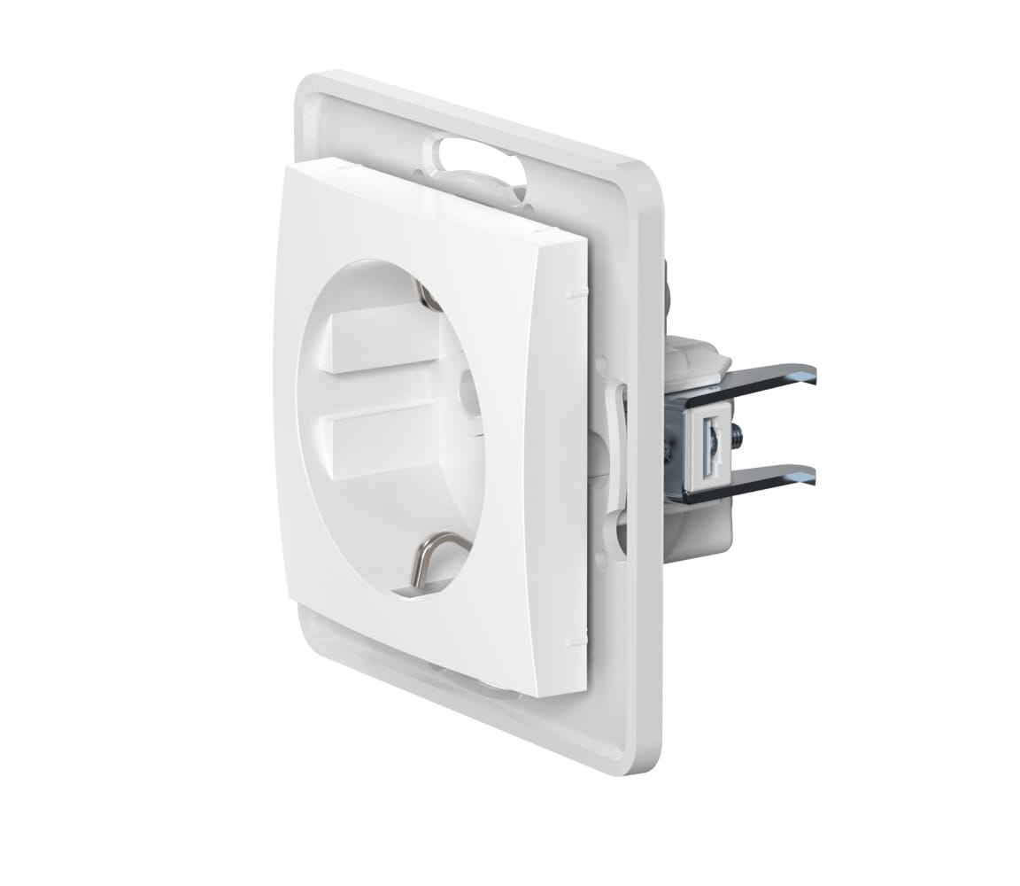 Механизм встраиваемой розетки CADUCEUS ALING PRESTIGE с пластиковым основанием, с заземлением, без шторок, 16А, 250В~