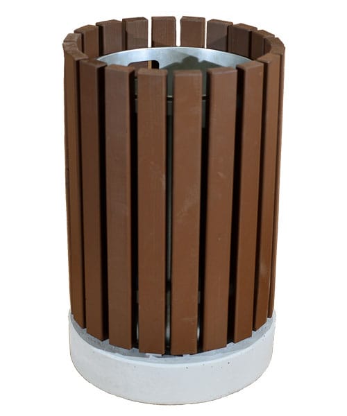 Урна.  Урна круглая,  деревянная на бетонном основании.  У023 — фото 2