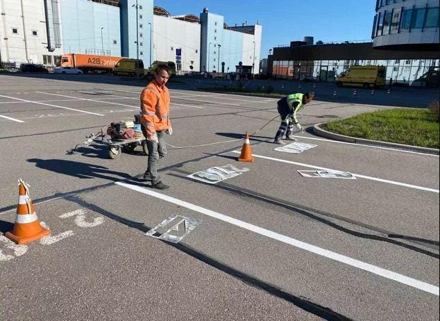 Разметка дорожного перехода нанести