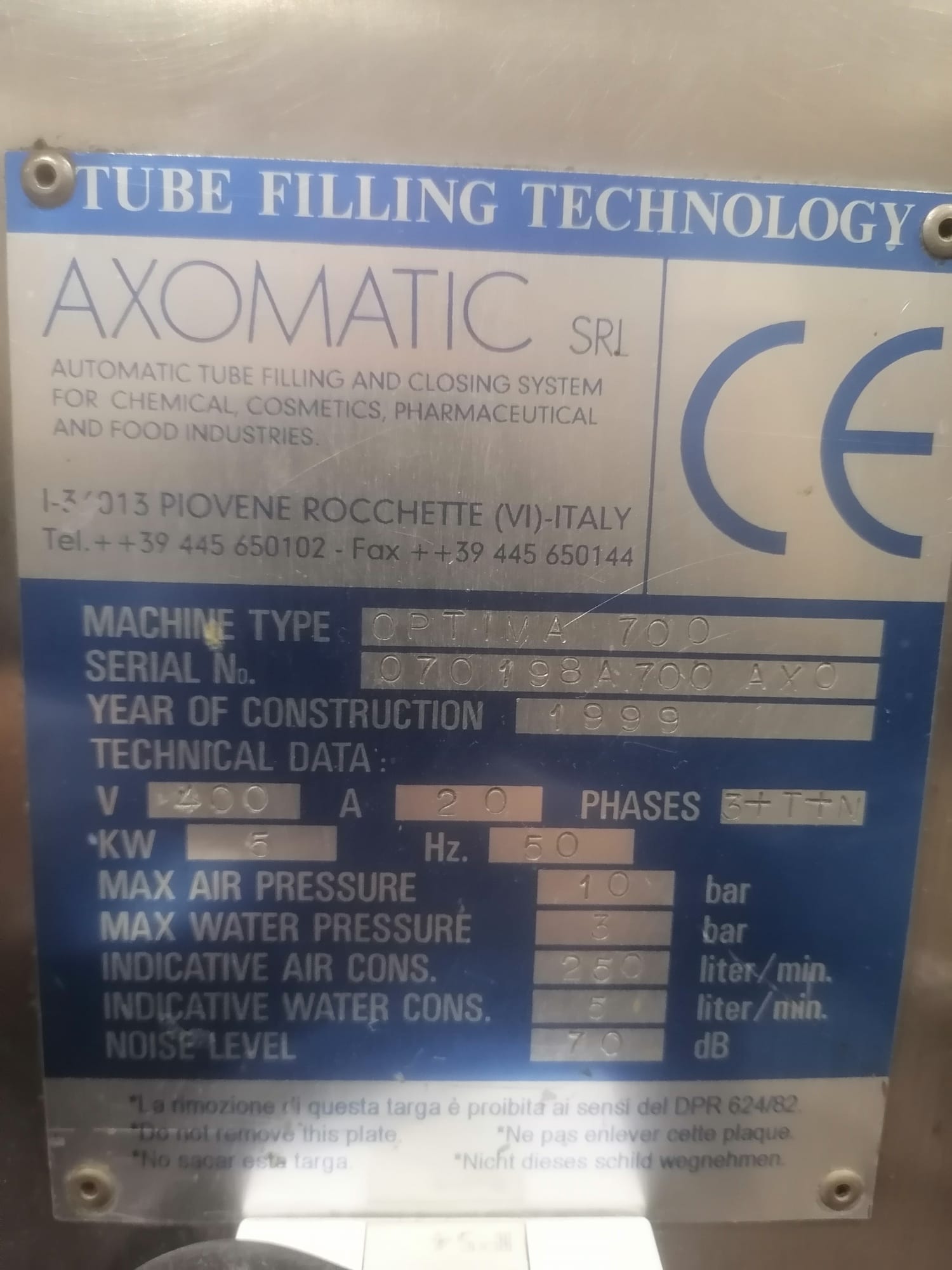 Продам Б/У машину для наполнения туб AXOMATIC OPTIMA 700. — фото 3