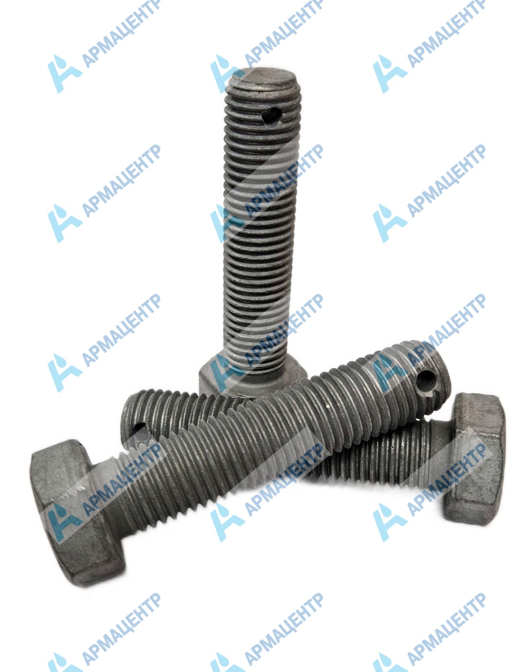 Болт с отверстием в стержне с термодиффузионным цинковым покрытием