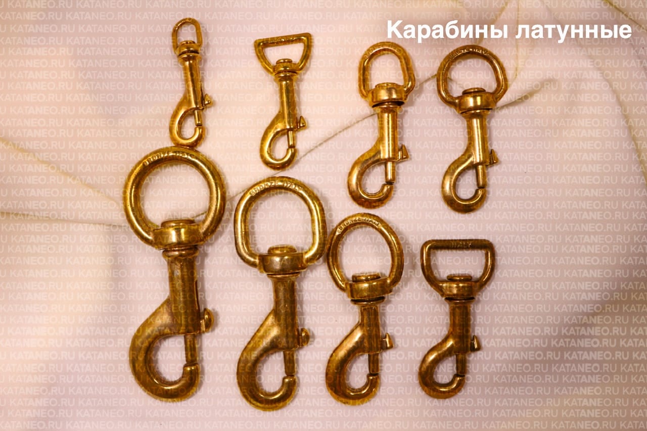 Шорная фурнитура. Фурнитура для лошадей. Металлофурнитура для шорно-седельных изделий. Карабины латунные. — фото 3