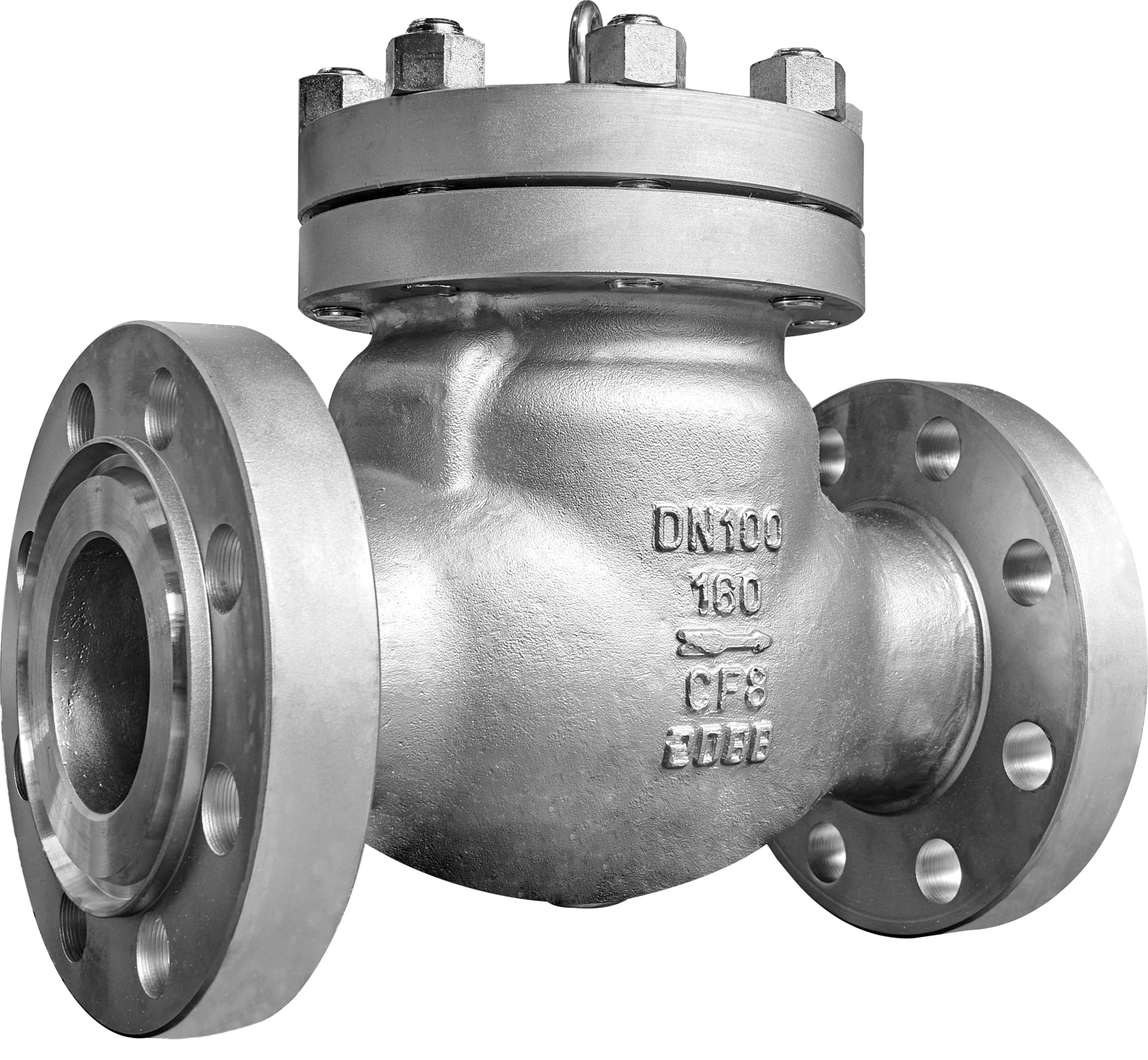 Клапаны обратные поворотные нержавеющие CF8 Ру160 Ду50