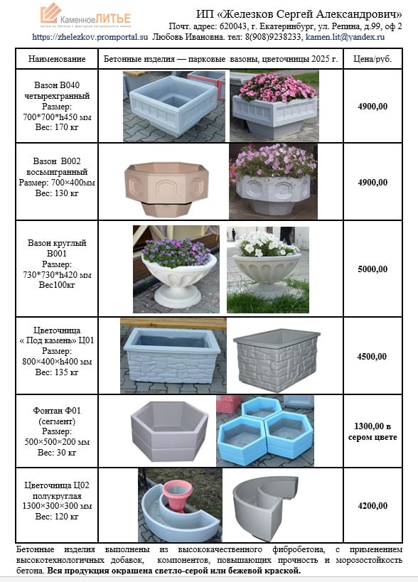 Вазон уличный В003.    Цветочницы уличные.     Вазоны бетонные.          Цветочницы бетонные. — фото 2