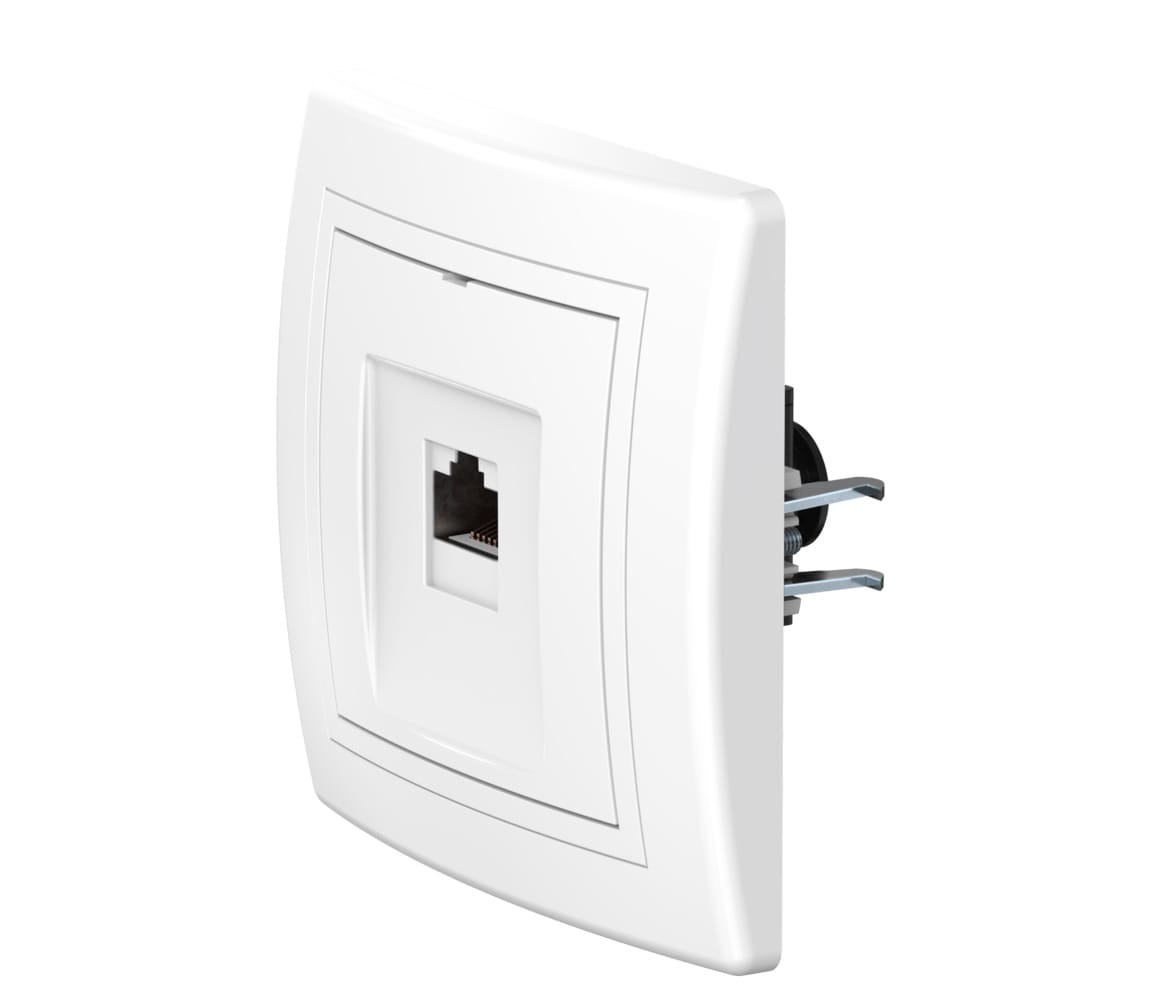 Розетка скрытой установки CADUCEUS ALING PRESTIGE компьютерная с модулем Keystone RJ45 8P8C, cat.6A, UTP