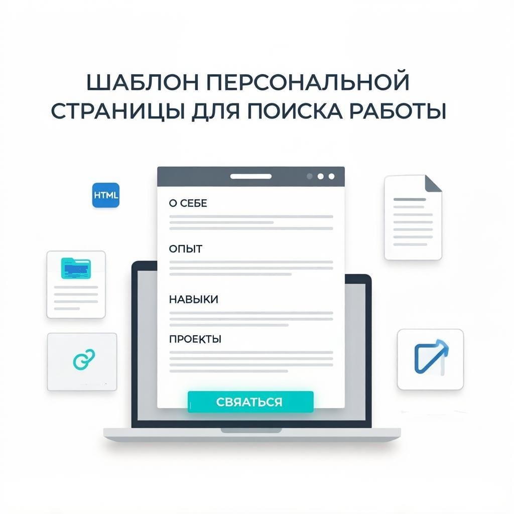 Шаблон персональной страницы для поиска работы.