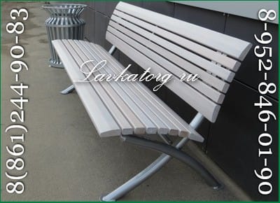 Скамейки современные из лиственницы на стальных опорах СТк40л-1. 8. — фото 2