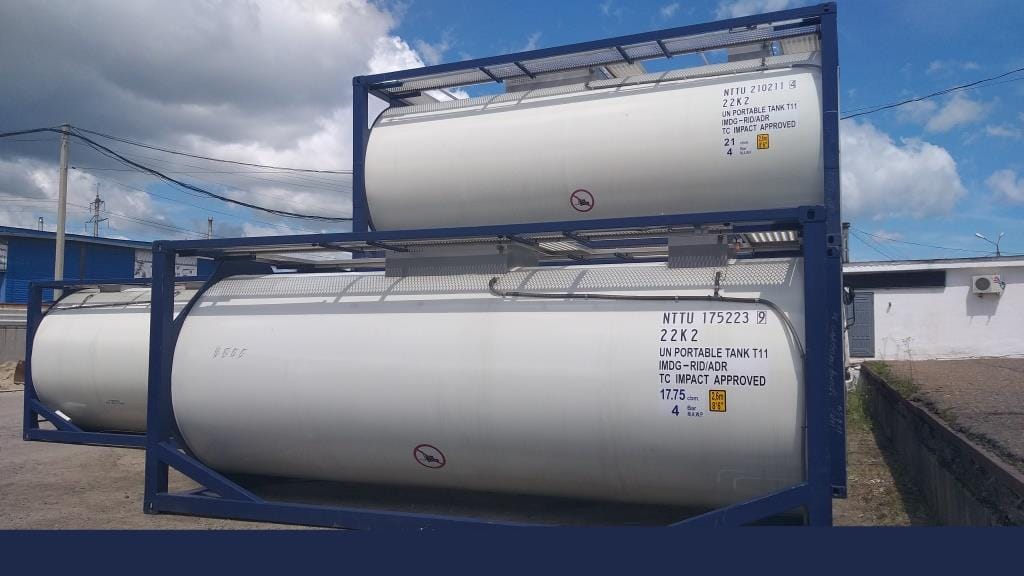 Танк-контейнер тип Т11 объём 18м3 для перевозки жидких пищевых продуктов, новый.
