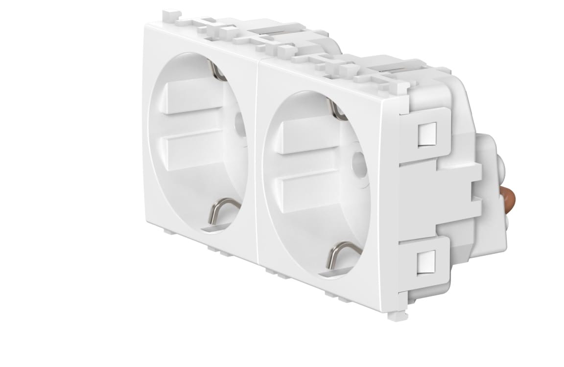 Розетка CADUCEUS ALING EXPERIENCE электрическая, двухместная, модульная, для скрытой проводки, механизм, 16А, 250 В~