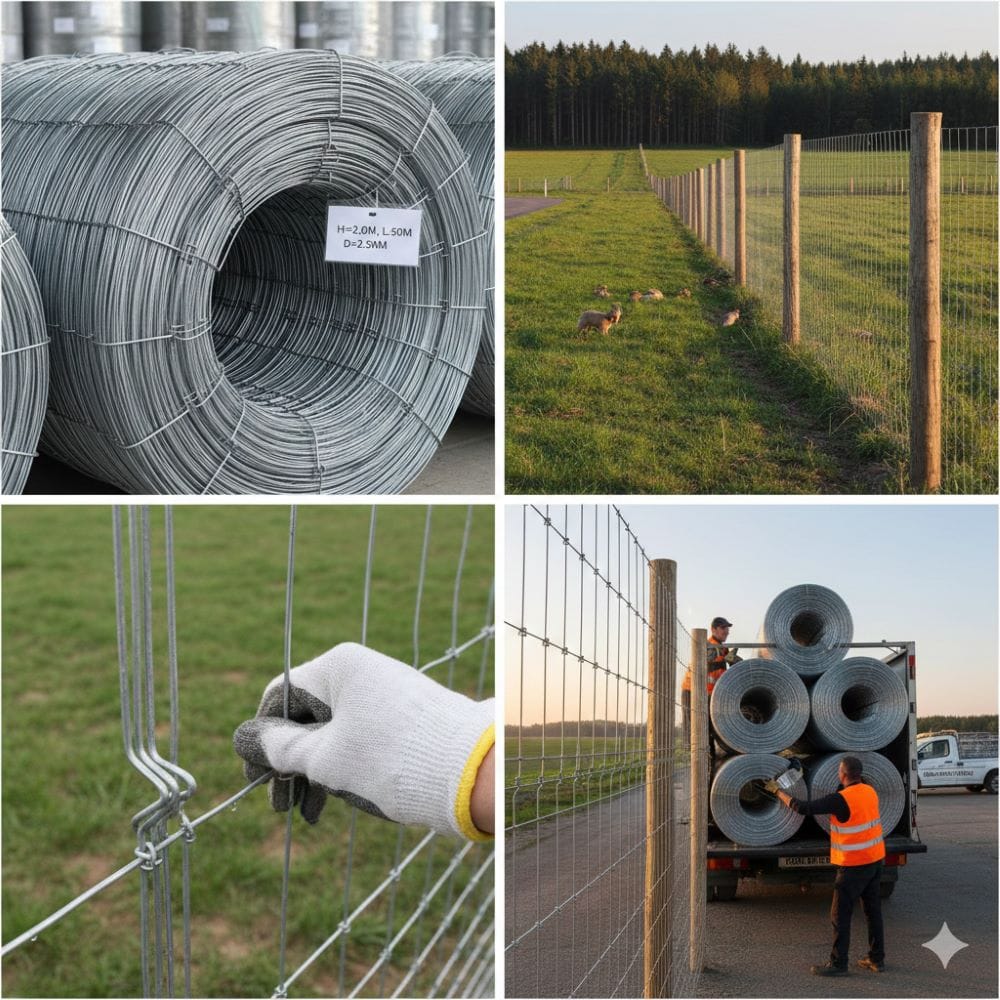 Шарнирная сетка для фермеров и дорог (узловая, лесная)