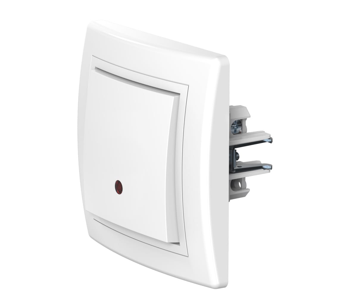 Выключатель скрытой установки CADUCEUS ALING PRESTIGE одноклавишный, перекрёстный, с индикацией, 10АХ, 250В~