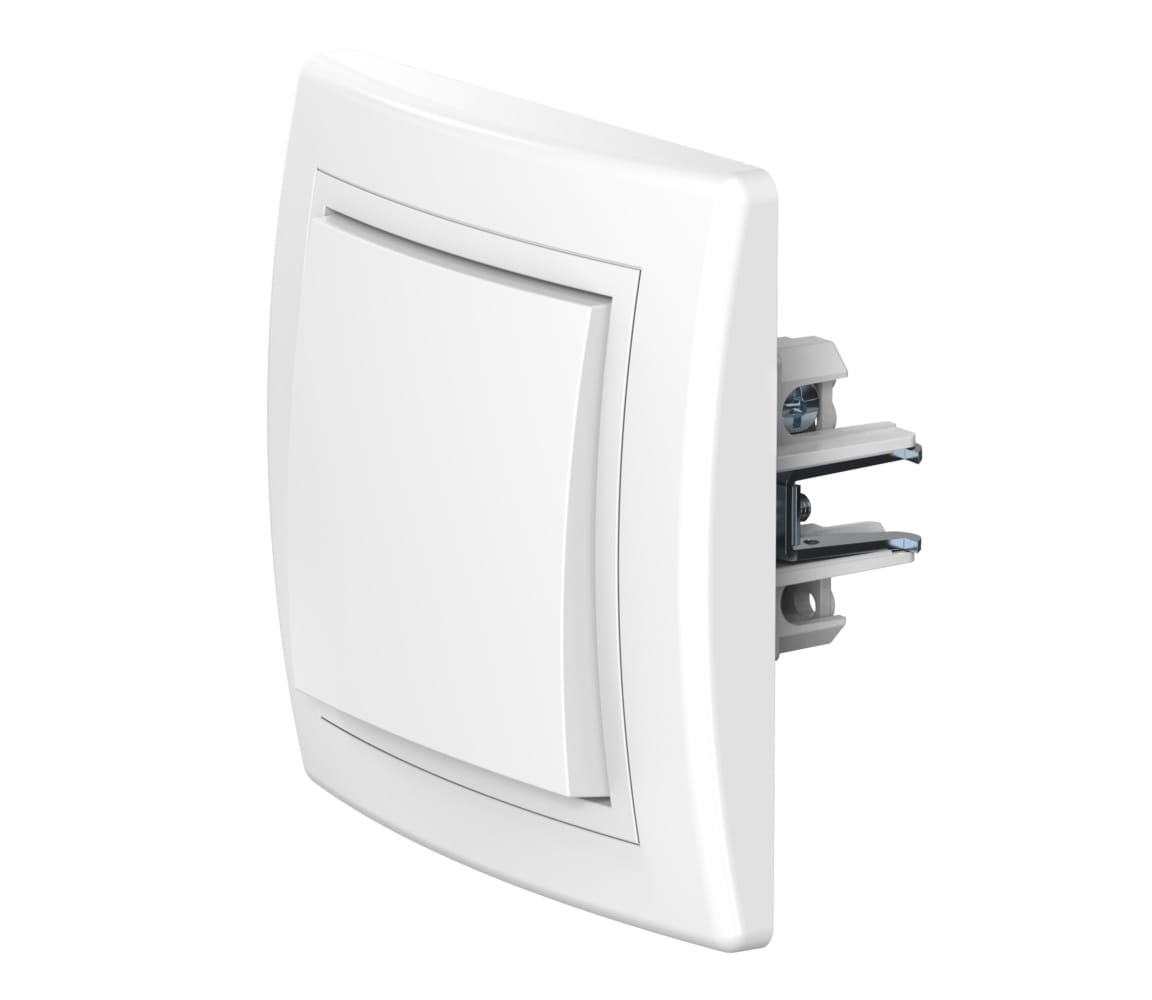 Выключатель скрытой установки CADUCEUS ALING PRESTIGE двухполюсный, одноклавишный, 10АХ, 250В~