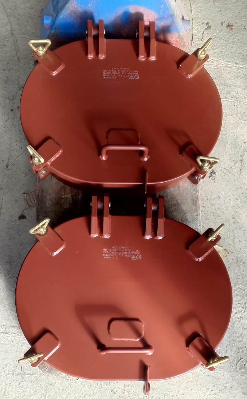 Люк судовой овальный плоский на барашках — фото 3