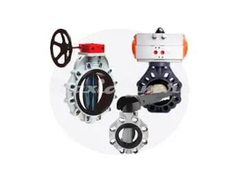 Затвор поворотный полимерный с рукояткой, пневмоприводом, электроприводом