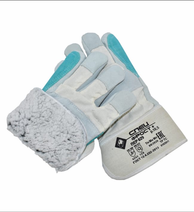 Перчатки СПЕЦ ФРОСТ+ спилковые комбинированные утепленные усиленные — фото 2