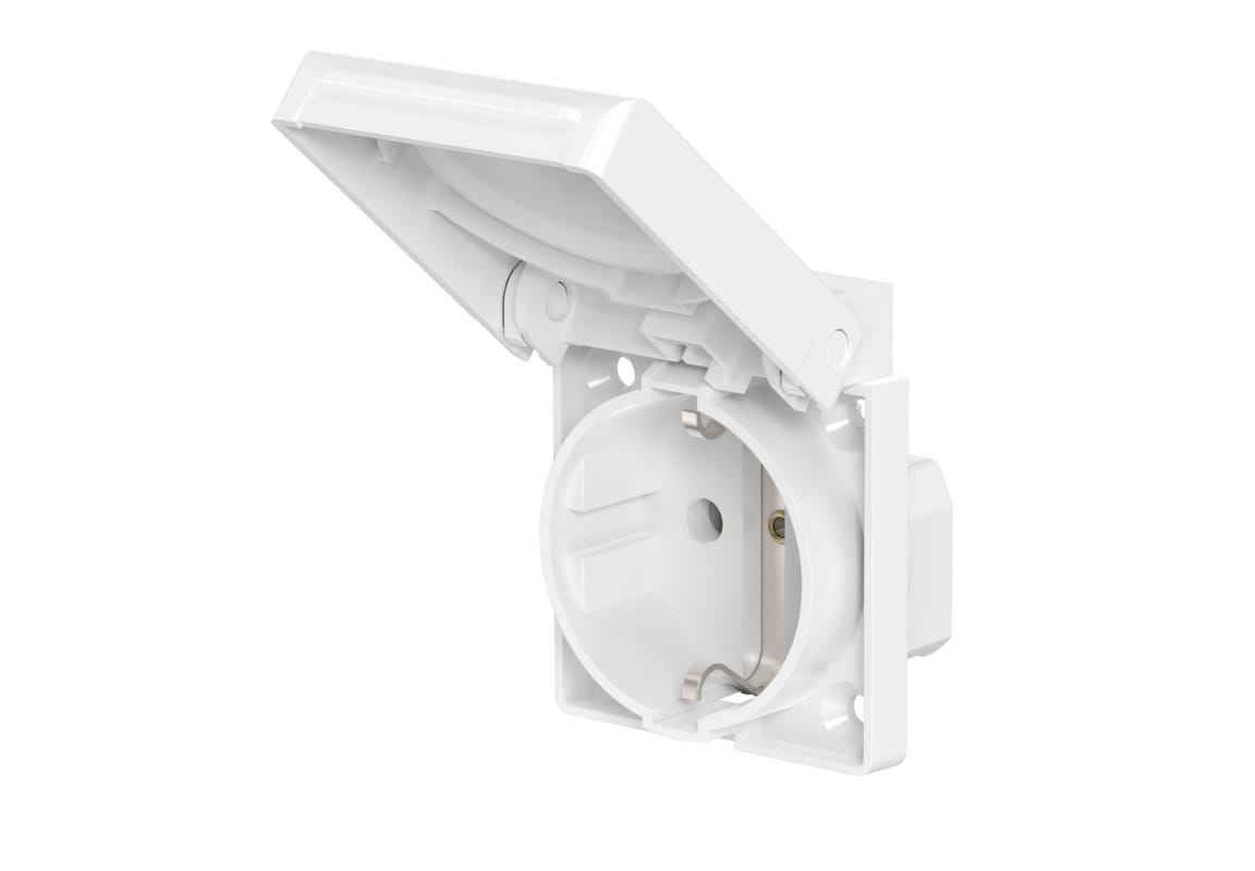 Розетка CADUCEUS ALING электрическая панельная, с крышкой, 16А, 250 В~