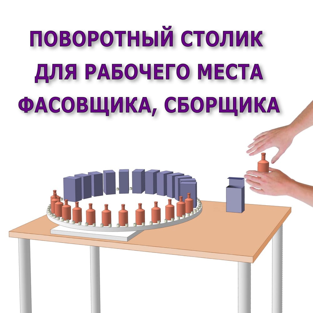 Поворотный столик для рабочего места фасовщика, сборщика