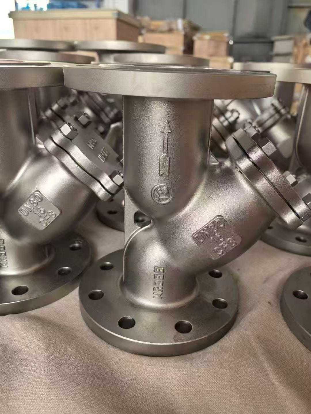 Сетчатый фильтр фланцевый типа Y из нержавейки CF8 PN16 DN80 — фото 3