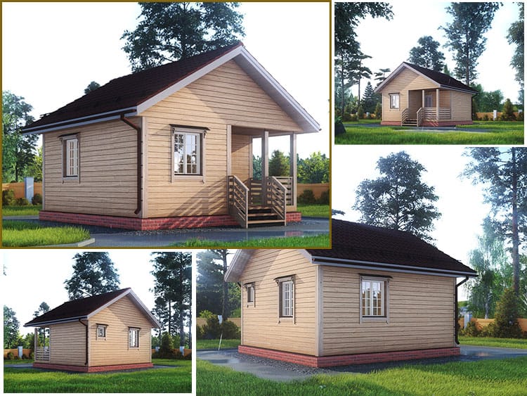 Дачный домик 6х6 с крыльцом построит в Пензе Строитель-58