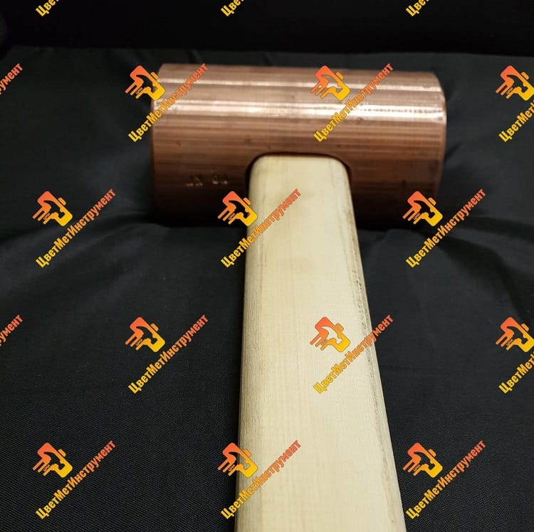 Молоток медный квадрат 3,0 кг с ручкой — фото 2