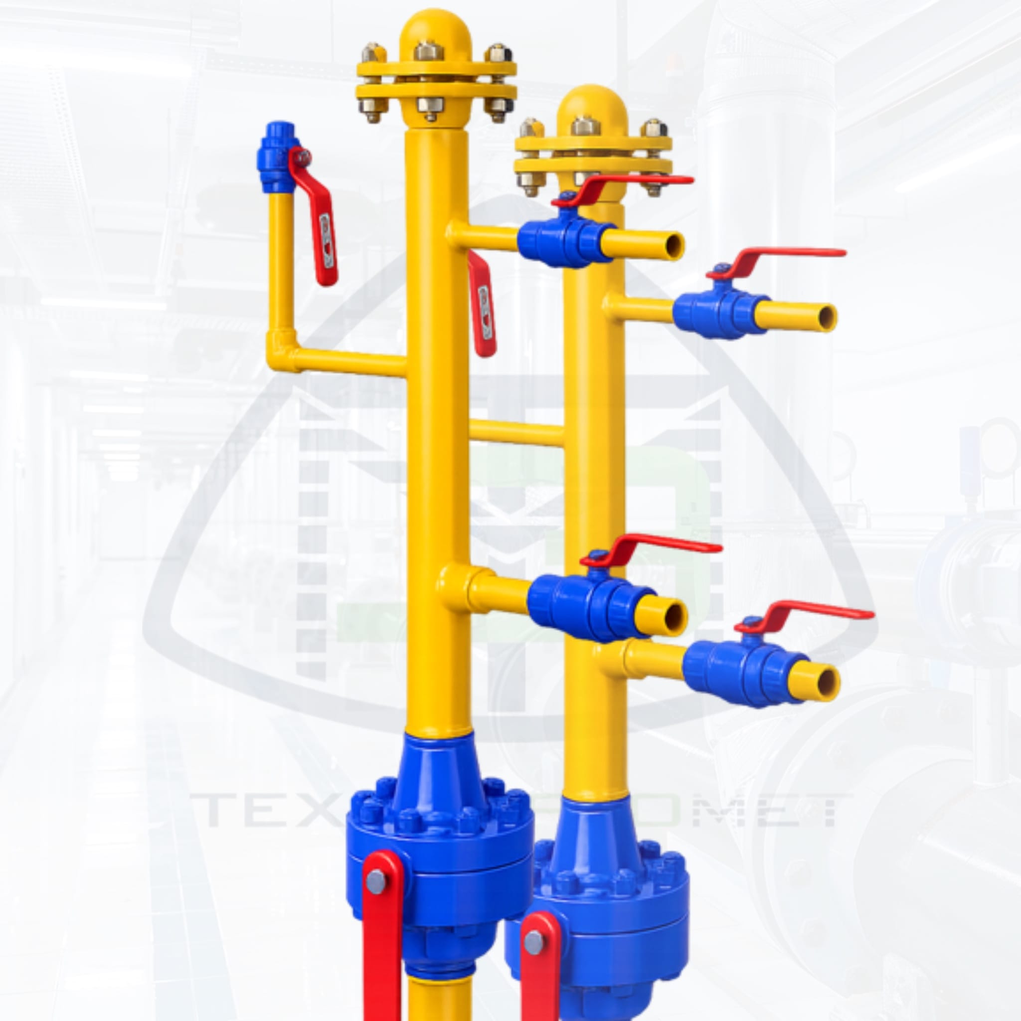 Стояк отбора газа с тремя отборами DN10