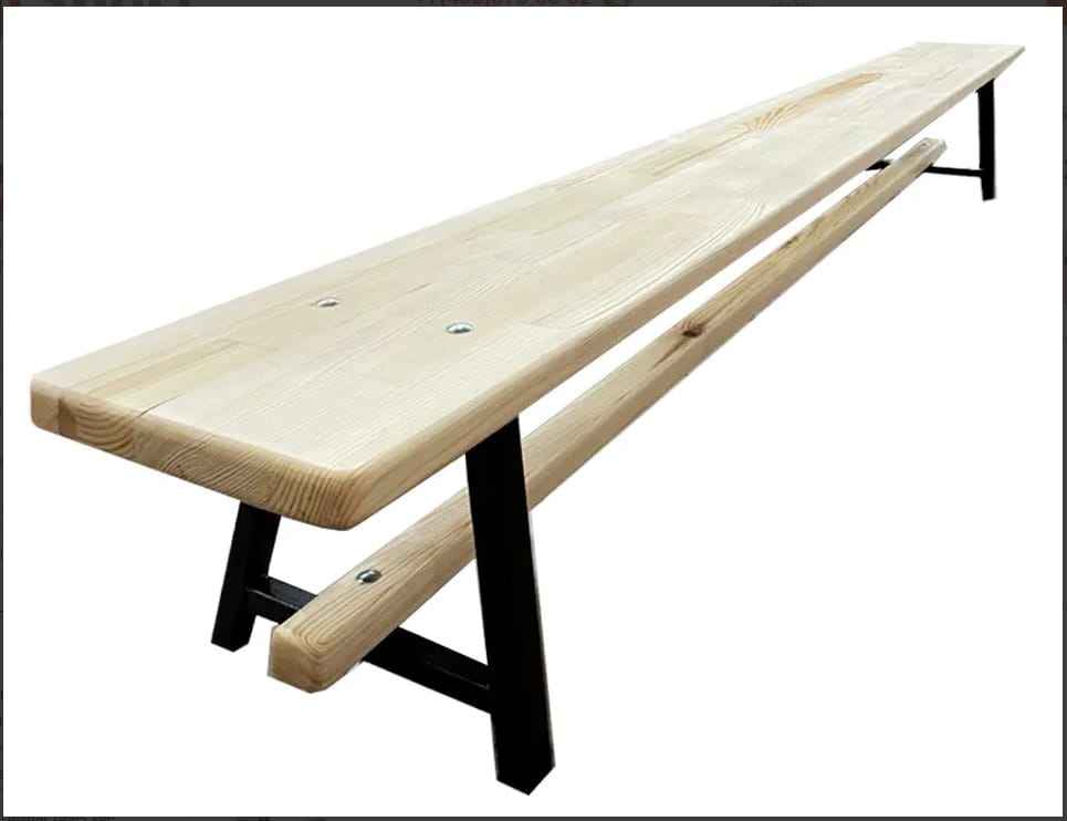 Скамья гимнастическая деревянная на металлических ножках, длина 2,5 м -2 м (2-3 ножки) — фото 2