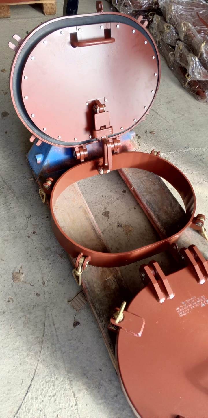 Люк судовой овальный плоский на барашках — фото 4