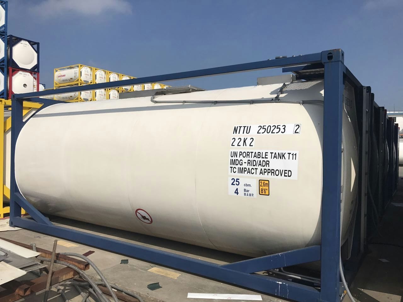 Танк-контейнер объём 21м3 тип Т11, для перевозки глицерина.