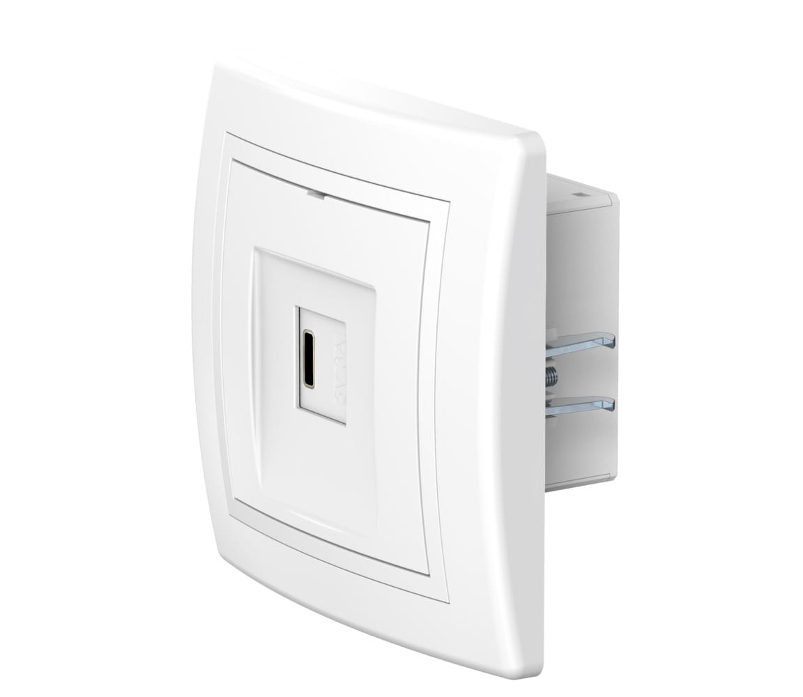 Розетка скрытой установки CADUCEUS ALING PRESTIGE USB, тип С, для зарядки 1-го устройства, 3А, 5В=, 250В~