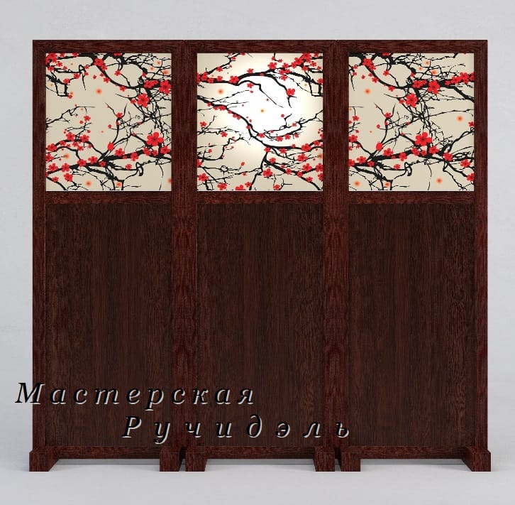 Мобильная перегородка Resto Classic Sakura с витражным узором — фото 3