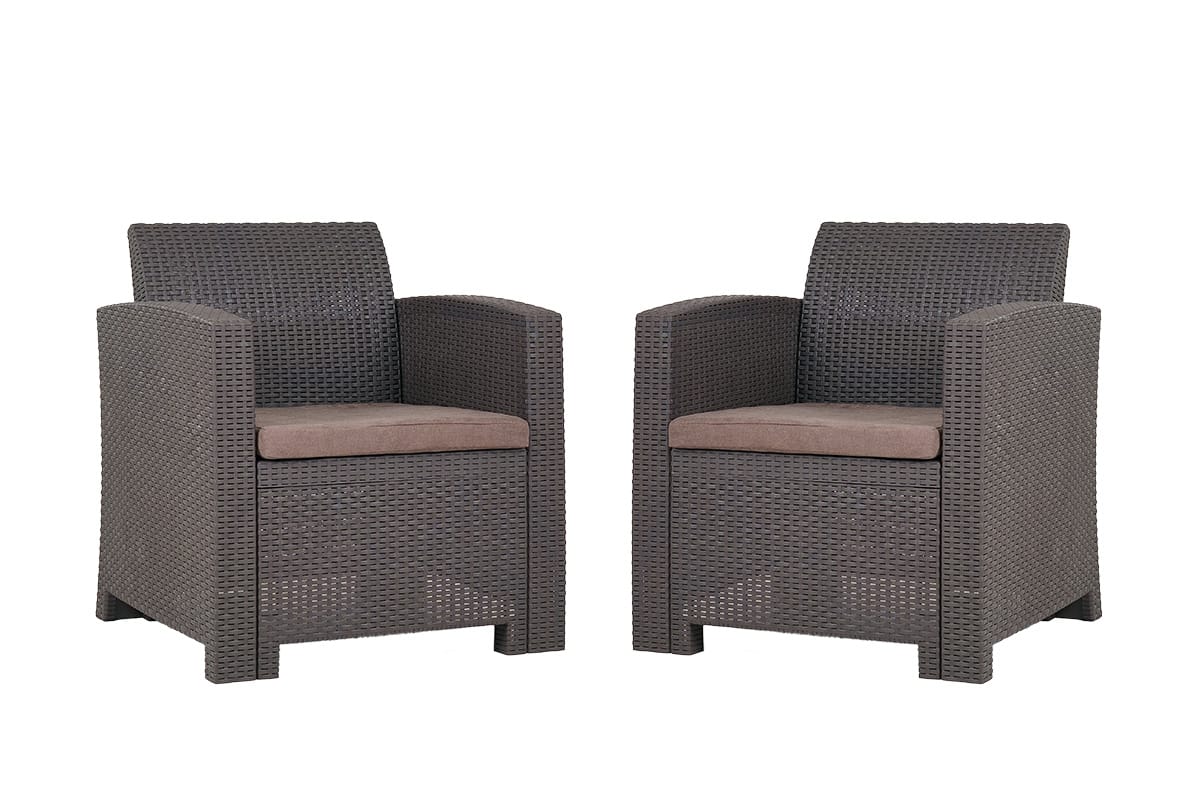 Arizona b:rattan, Кресло (2шт.), венге (2 подушки)