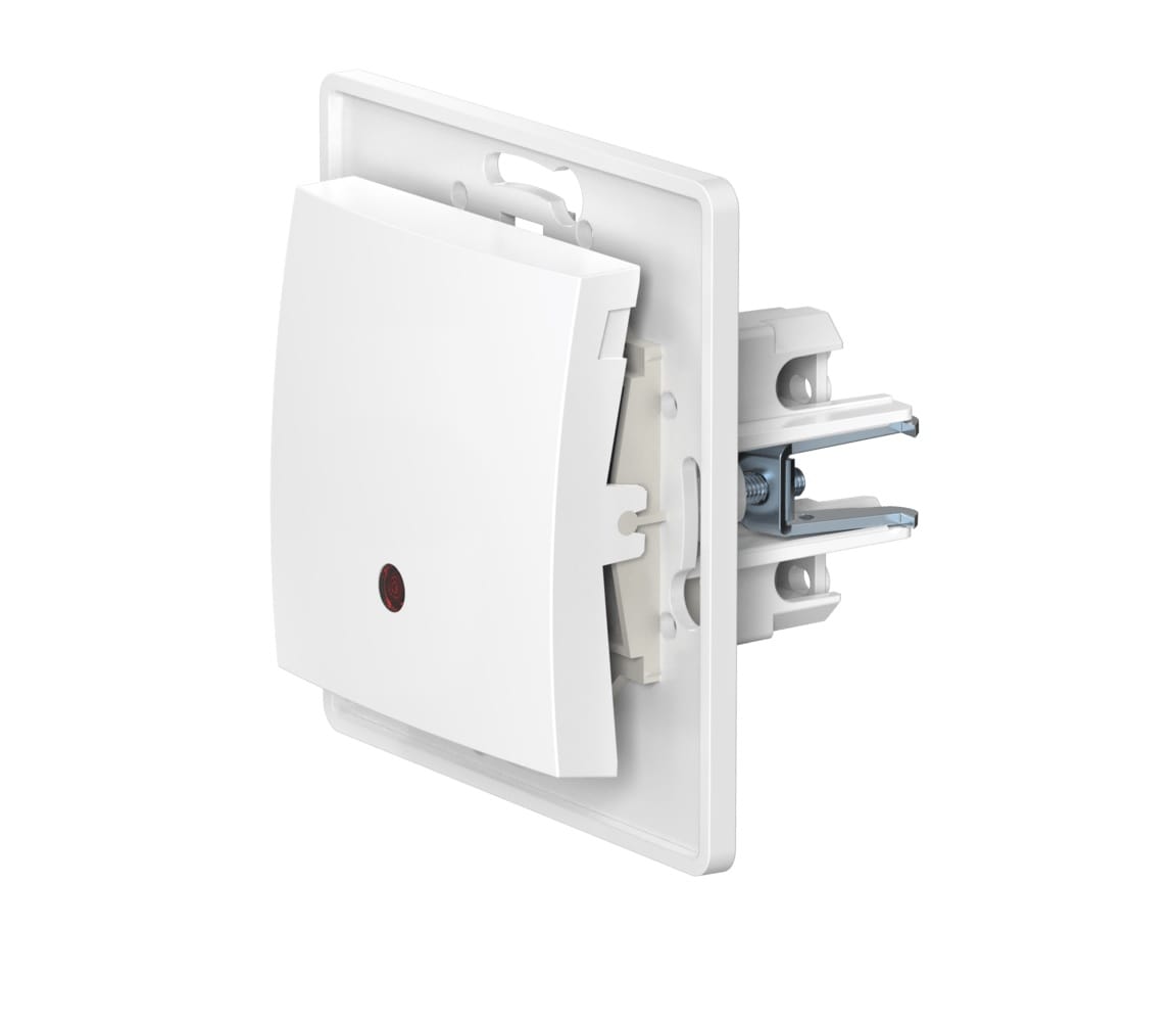 Выключатель скрытой установки CADUCEUS ALING PRESTIGE одноклавишный, с индикацией, 10АХ, 250В~, механизм