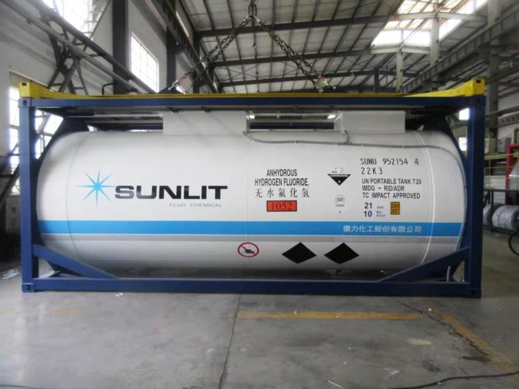 Танк-контейнер объём 21м3 тип Т20, для перевозки метансульфонилхлорида (мезилхлорида).