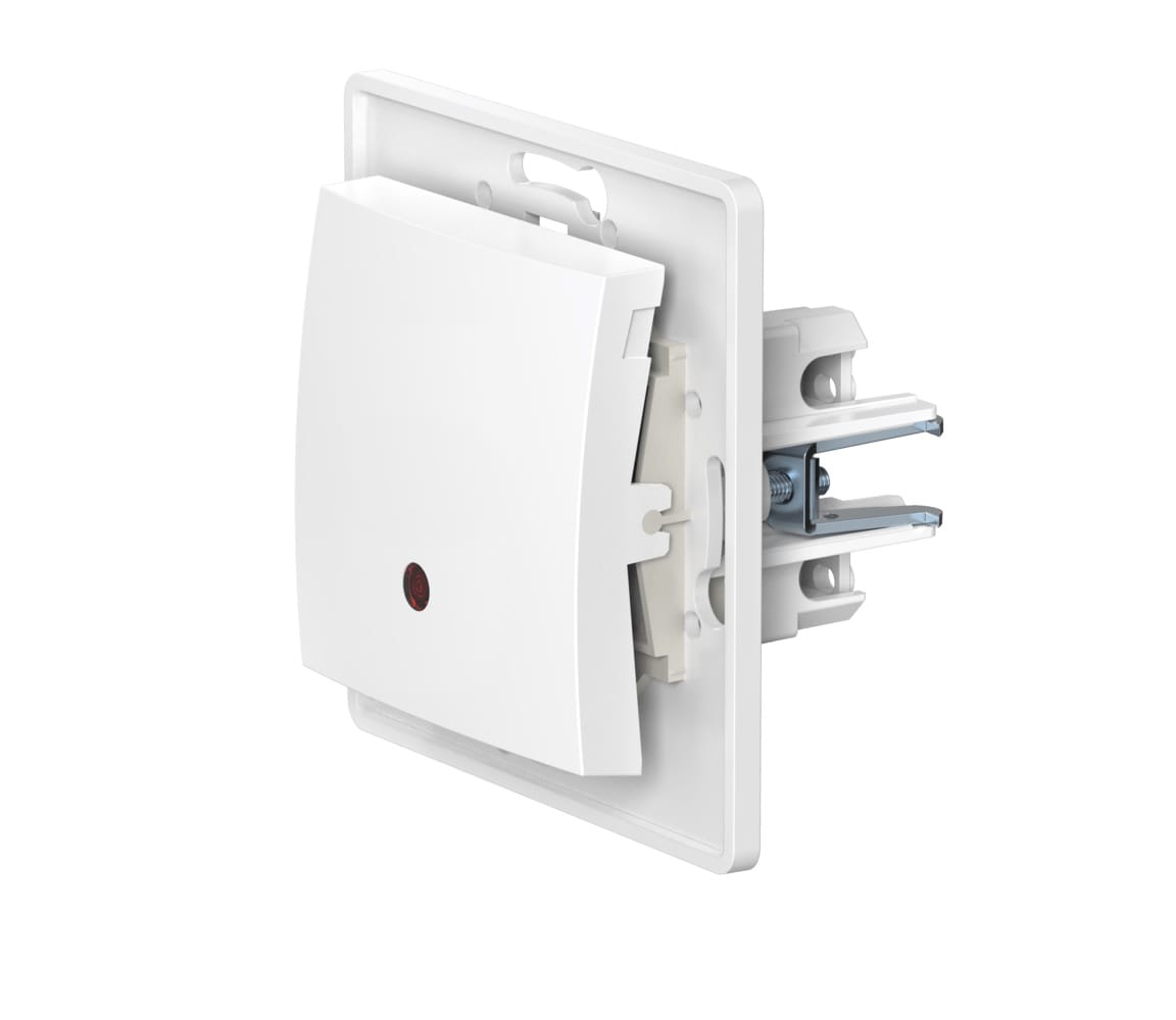 Выключатель скрытой установки CADUCEUS ALING PRESTIGE одноклавишный, с индикацией при включении, 16АХ, 250В~, механизм