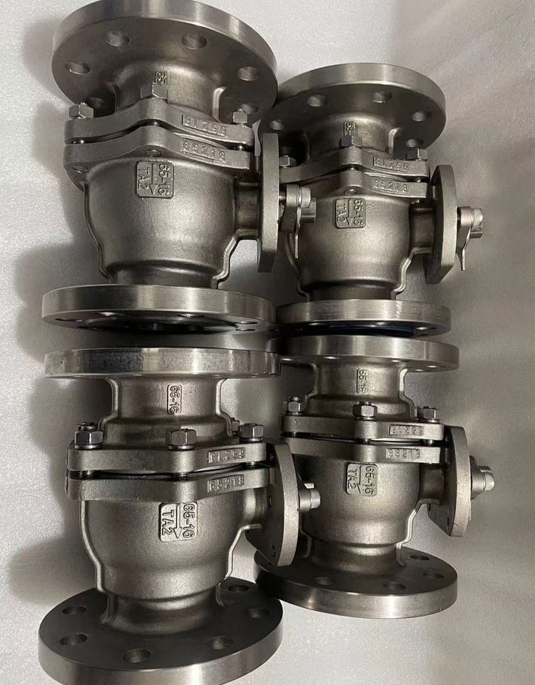 Кран шаровой двухсоставной титановый фланцевый 11тн41п — фото 3