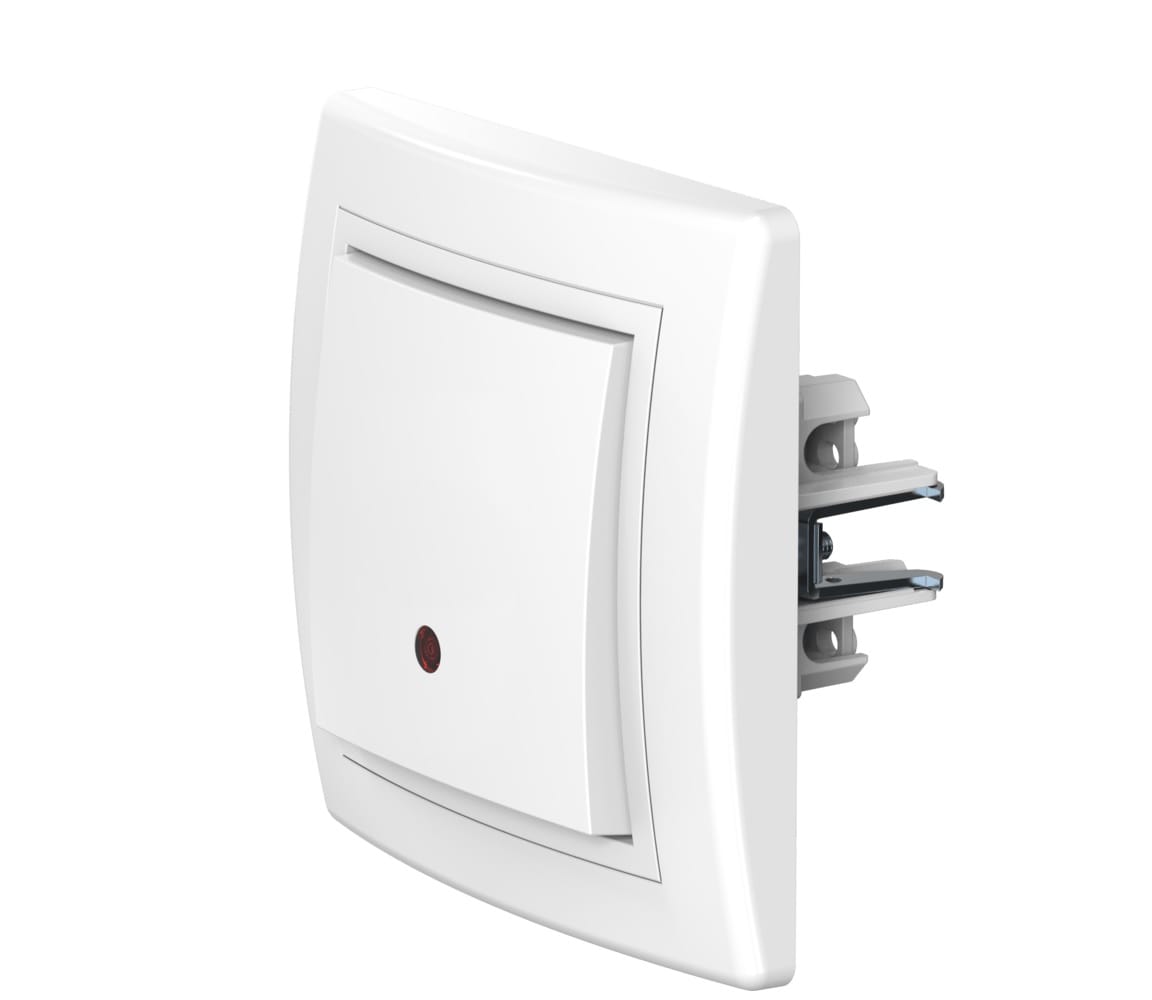 Выключатель скрытой установки CADUCEUS ALING PRESTIGE одноклавишный, с индикацией, 16АХ, 250В~