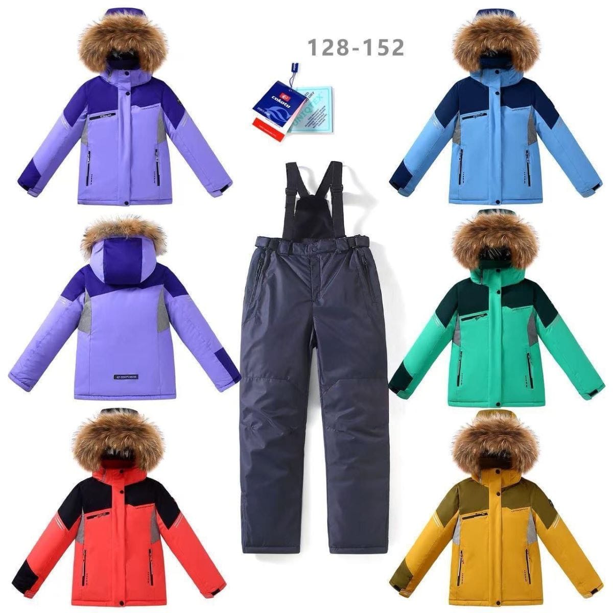 Детские комбинезоны с мехом оптом. Размеры 122-164 — фото 2