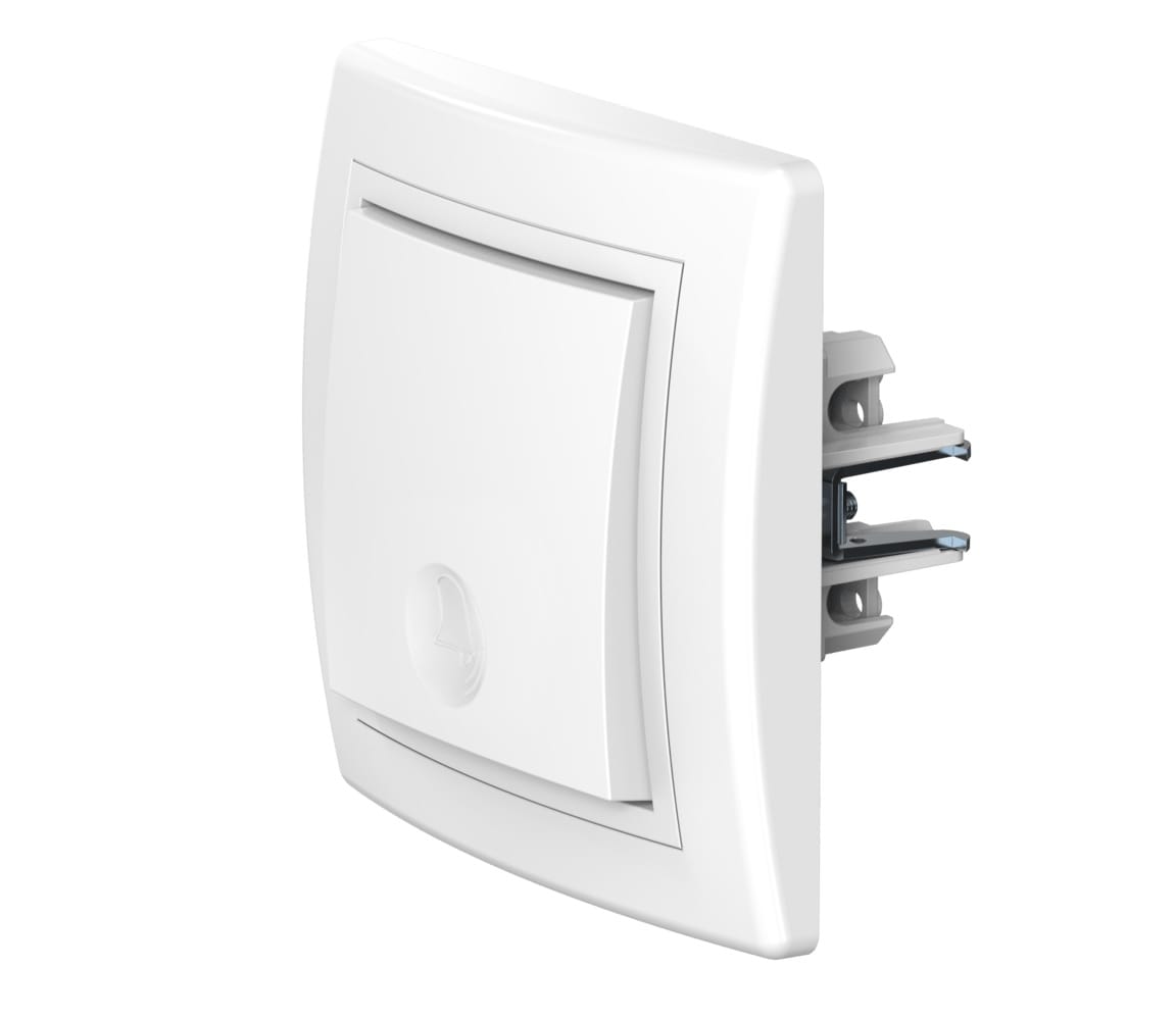 Выключатель скрытой установки CADUCEUS ALING PRESTIGE кнопочный, с символом "Звонок", 10А, 250В~