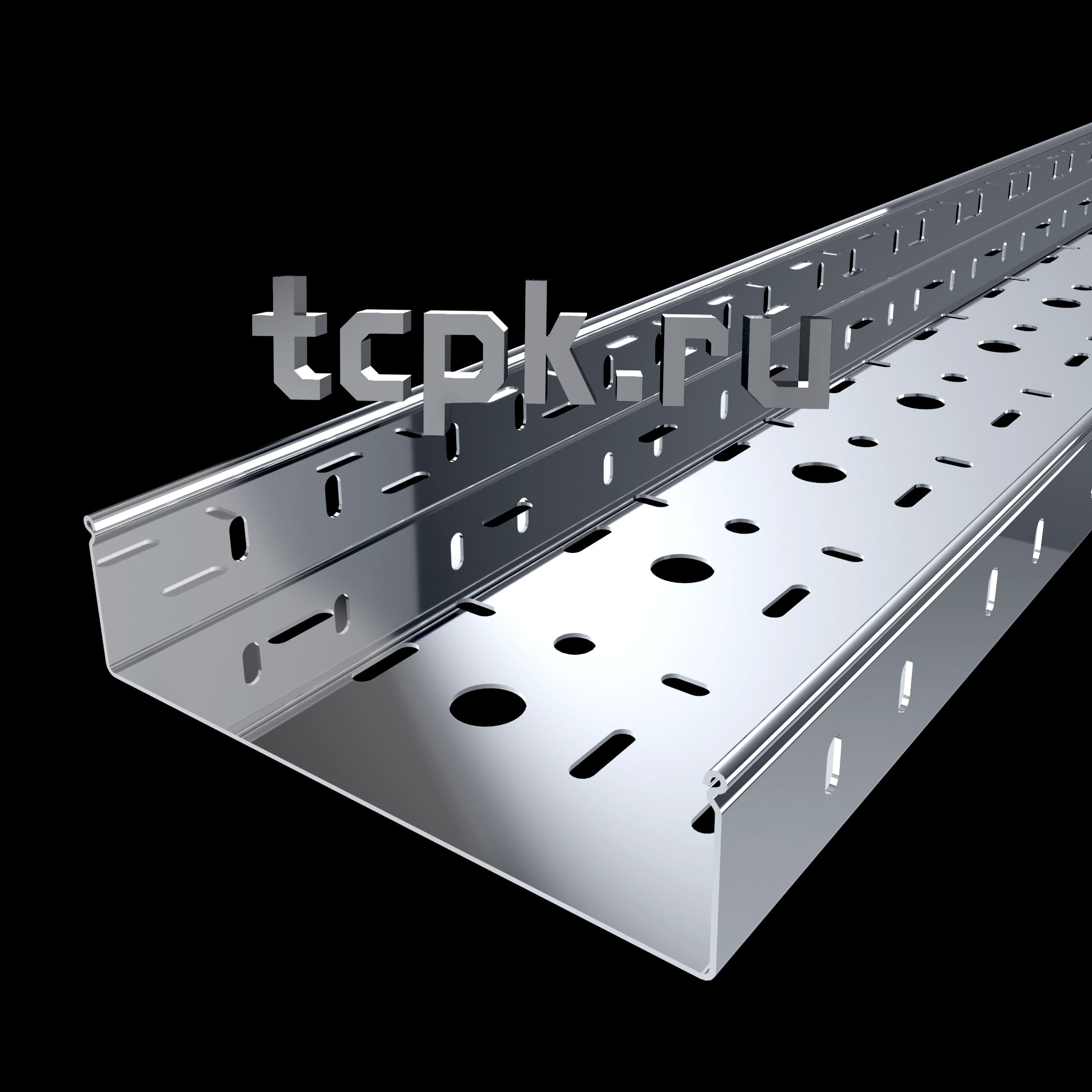 Лоток перфорированный 100х50х3000 УТ2.5 цинк — фото 2